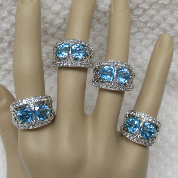 Victoria Wieck 4.72ct Swiss Blue Topaz Ring - Picture 4 of 15